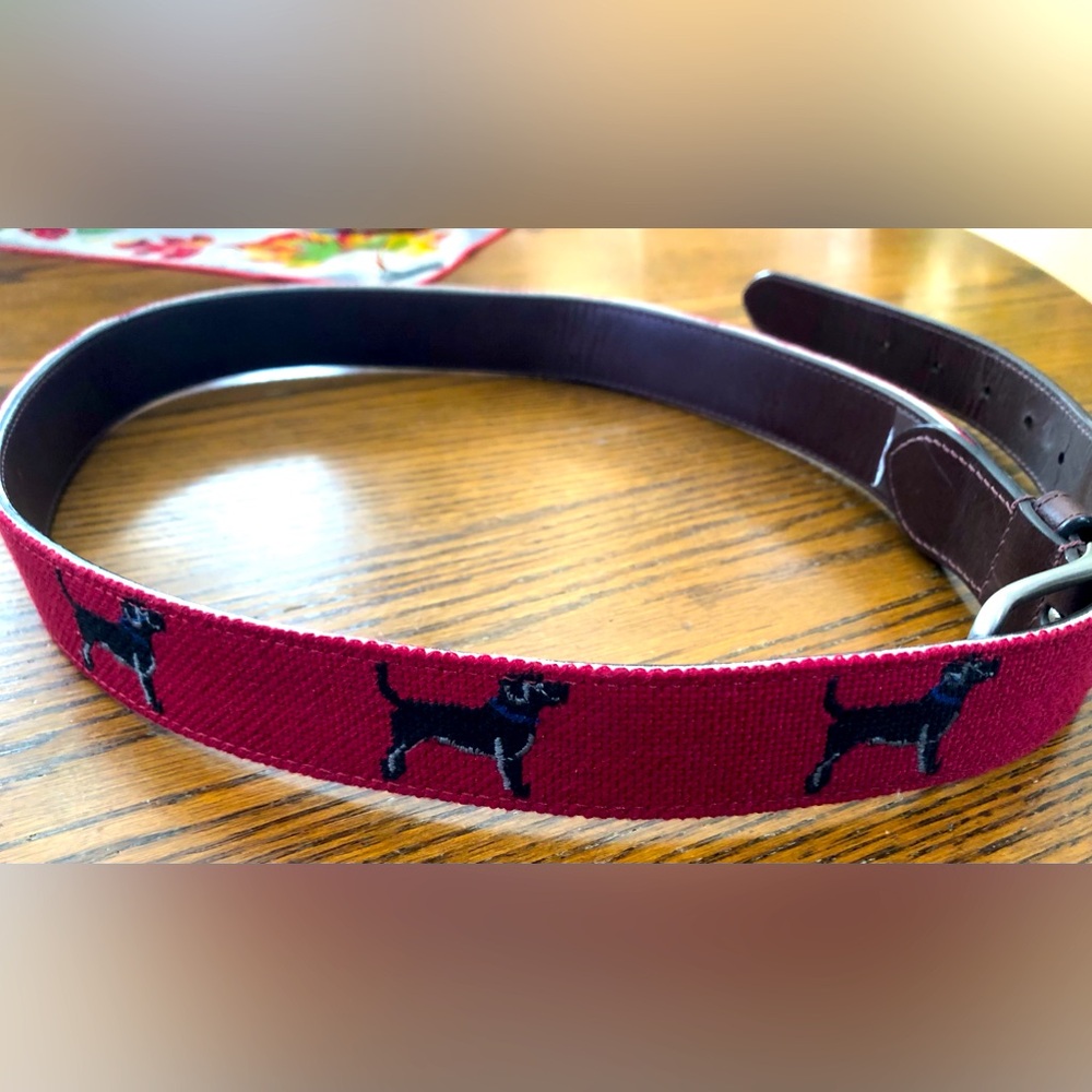 NWOT RED with Black DOGS Belt 41 inches
